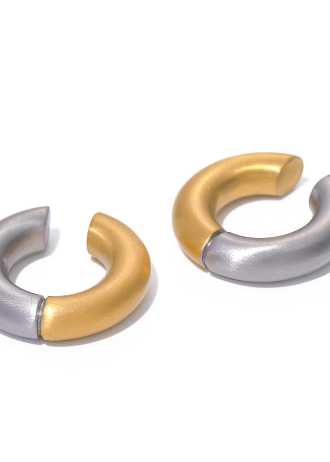 Jieding European and American titanium steel non-hole ear bone clip earrings, light luxury, high-end earrings, non-fading jewelry, stainless steel cross-border
