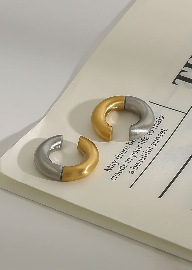 Jieding European and American titanium steel non-hole ear bone clip earrings, light luxury, high-end earrings, non-fading jewelry, stainless steel cross-border