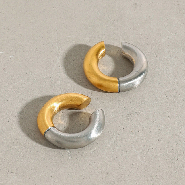 Jieding European and American titanium steel non-hole ear bone clip earrings, light luxury, high-end earrings, non-fading jewelry, stainless steel cross-border