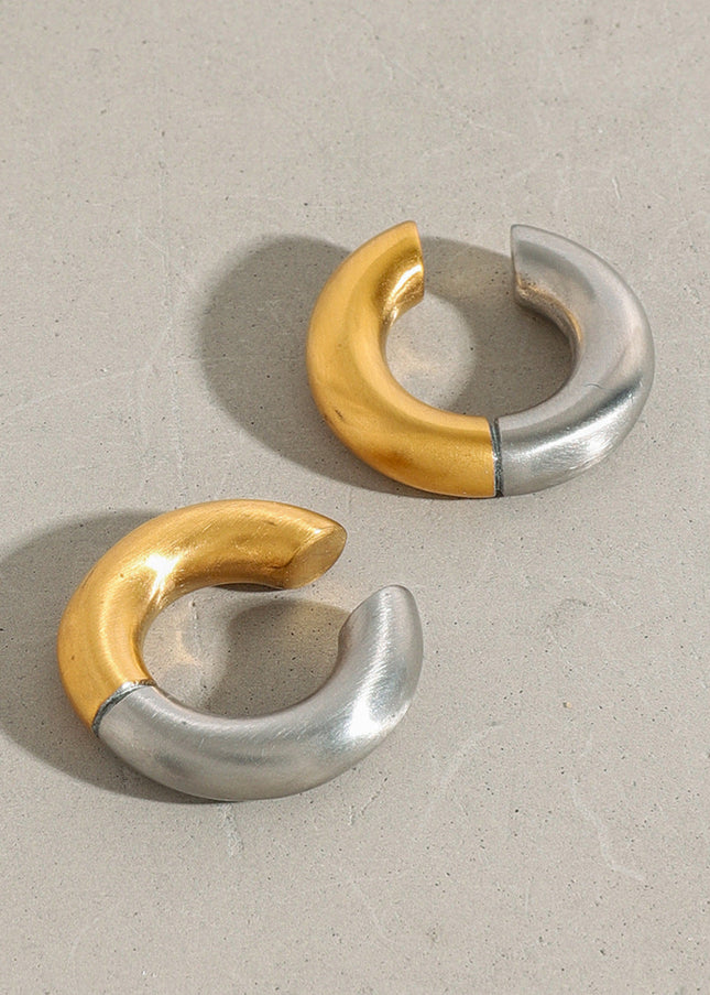 Jieding European and American titanium steel non-hole ear bone clip earrings, light luxury, high-end earrings, non-fading jewelry, stainless steel cross-border