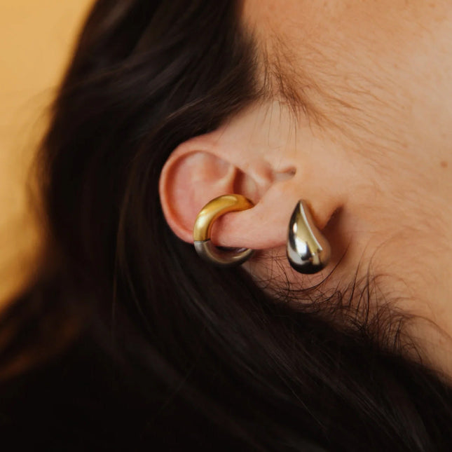 Jieding European and American titanium steel non-hole ear bone clip earrings, light luxury, high-end earrings, non-fading jewelry, stainless steel cross-border