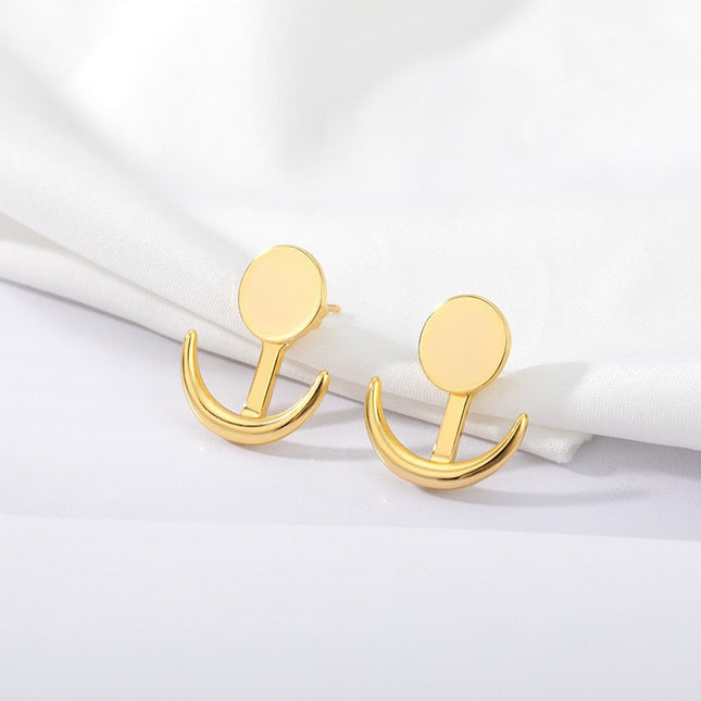 Anchor Earrings | God Simple Stud Earrings - Gold - Earrings