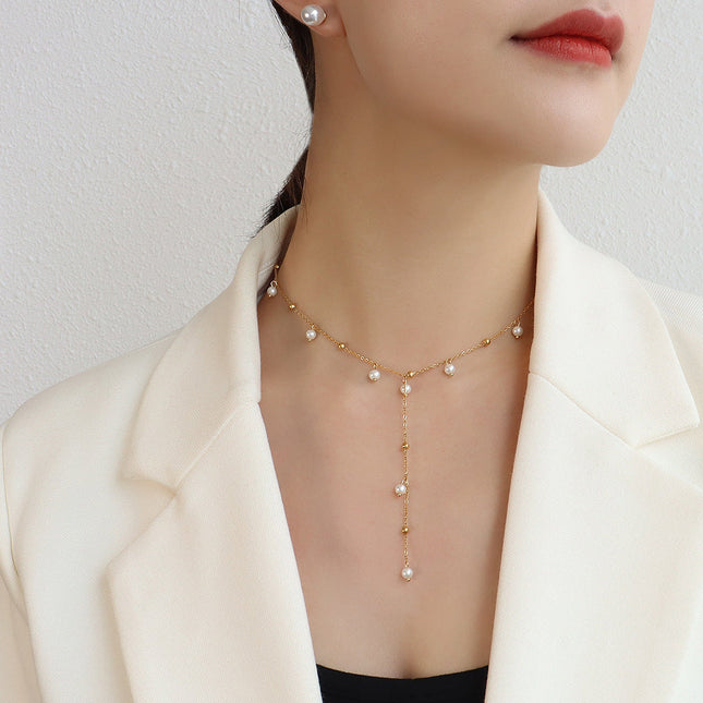 marka french style imitation baroque pearl necklace