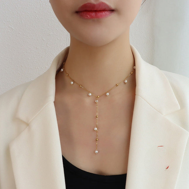 marka french style imitation baroque pearl necklace