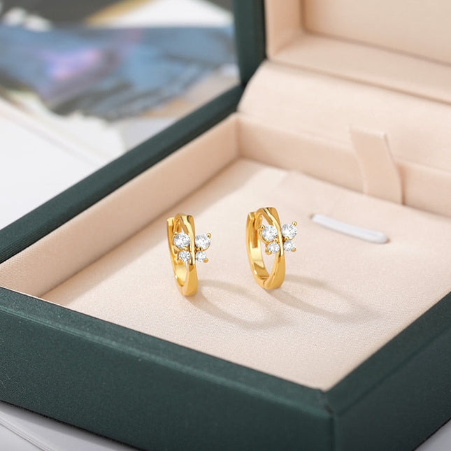 Andrea Earrings | Gold Butterfly Animal Zirconia Hoop Earrings