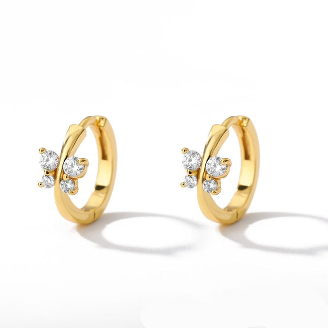 Andrea Earrings | Gold Butterfly Animal Zirconia Hoop Earrings