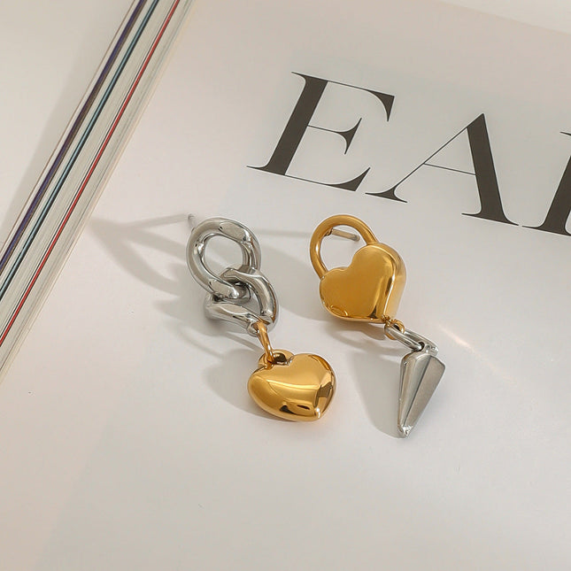 Jieding European and American stainless steel love earrings high-end niche earrings titanium steel earrings earrings cross-border jewelry