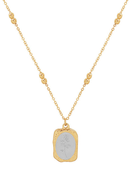 French ins cold wind light luxury magic mirror rose necklace female simple trend titanium steel plated 18K real gold clavicle chain