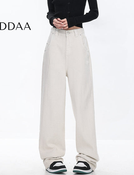 Apricot High Waist Retro Wide-Leg Jeans for Women - S / White - Women’s Jeans