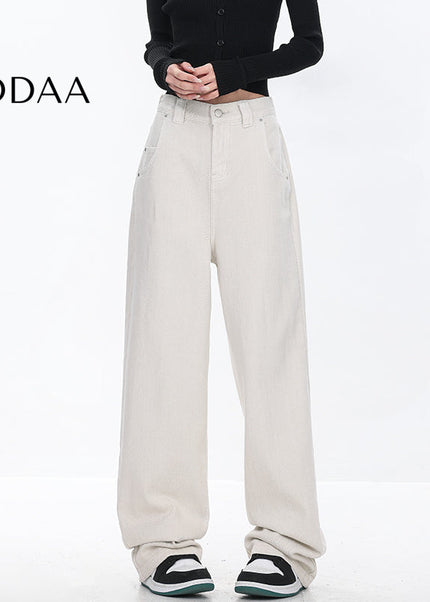 Apricot High Waist Retro Wide-Leg Jeans for Women - S / White - Women’s Jeans