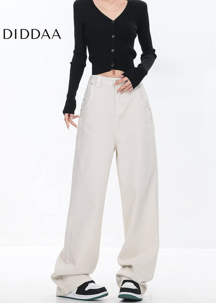 Apricot High Waist Retro Wide-Leg Jeans for Women - Women’s Jeans