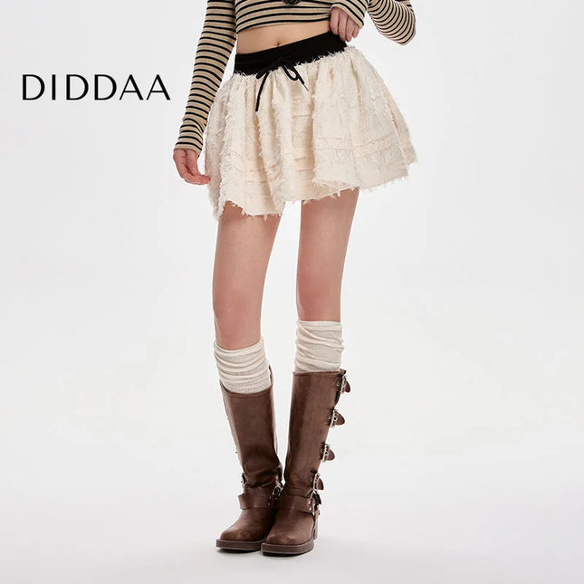 Apricot High-Waisted A-Line Puff Skirt for Women - S / Apricot - Skirts