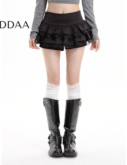 Apricot High-Waisted A-Line Puffy Skirt for Women - S / Black - Skirts