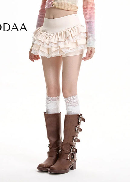 Apricot High-Waisted A-Line Puffy Skirt for Women - S / Apricot - Skirts