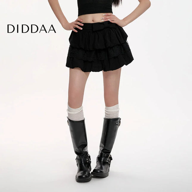 Apricot High-Waisted Pleated A-Line Skirt for Women - S / Black - Skirts