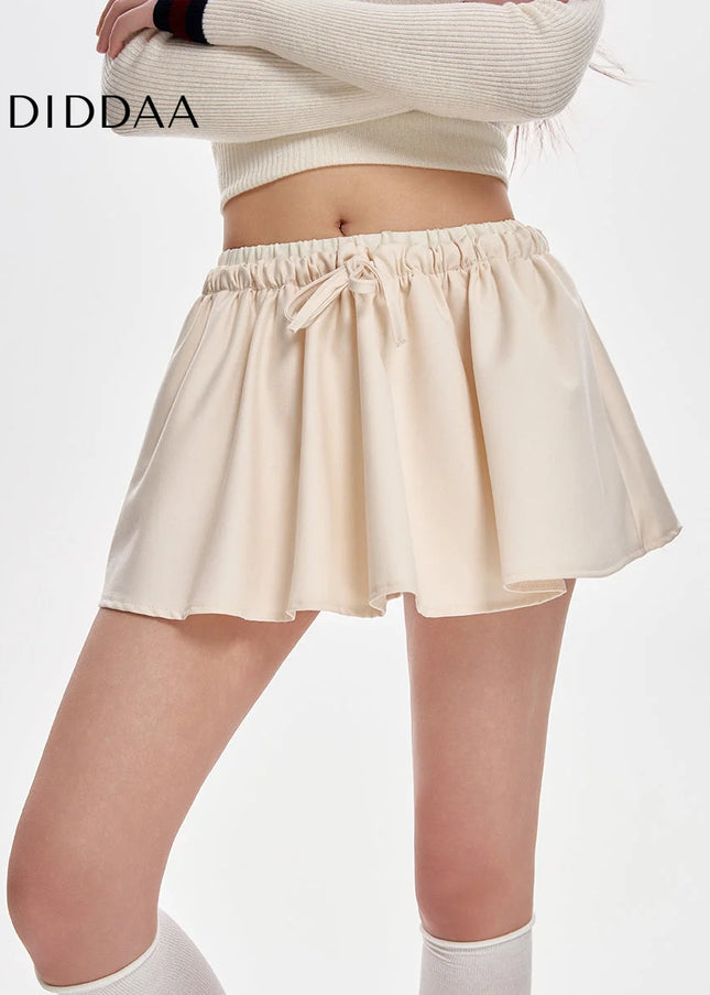 Apricot High-Waisted Slim A-Line Skirt for Women - Skirts