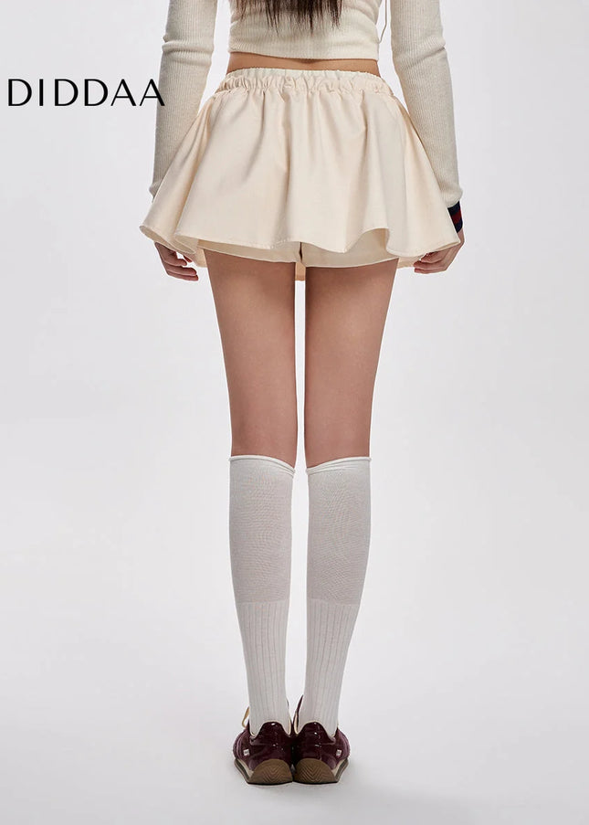 Apricot High-Waisted Slim A-Line Skirt for Women - Skirts