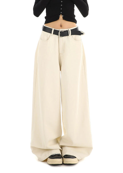 Apricot High-Waisted Wide-Leg Jeans for Women - Women’s Jeans