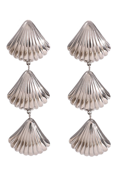 Jieding European and American stainless steel shell earrings pendant high-quality ins stud earrings titanium steel non-fading ear jewelry cross-border