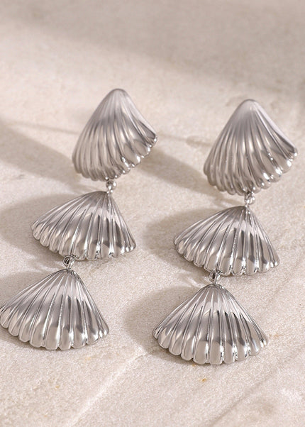 Jieding European and American stainless steel shell earrings pendant high-quality ins stud earrings titanium steel non-fading ear jewelry cross-border