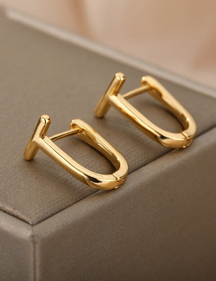 House of Shakespeare Gold 14K Gold Plated Earrings Arch Earrings | Gold Silver Simple Cute Hoop Earrings