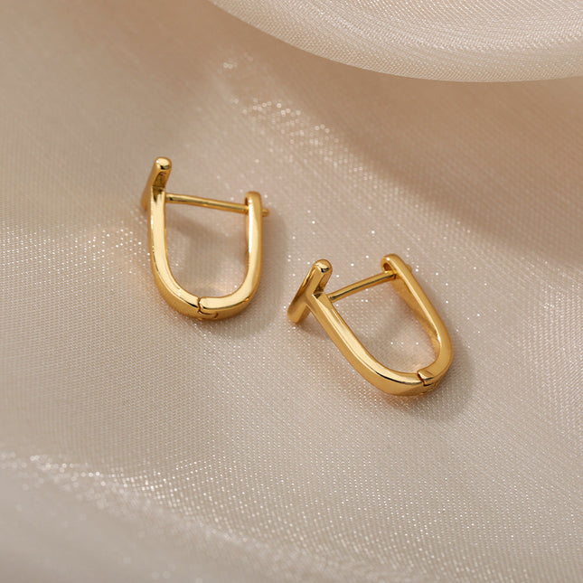 House of Shakespeare 14K Gold Plated Earrings Arch Earrings | Gold Silver Simple Cute Hoop Earrings