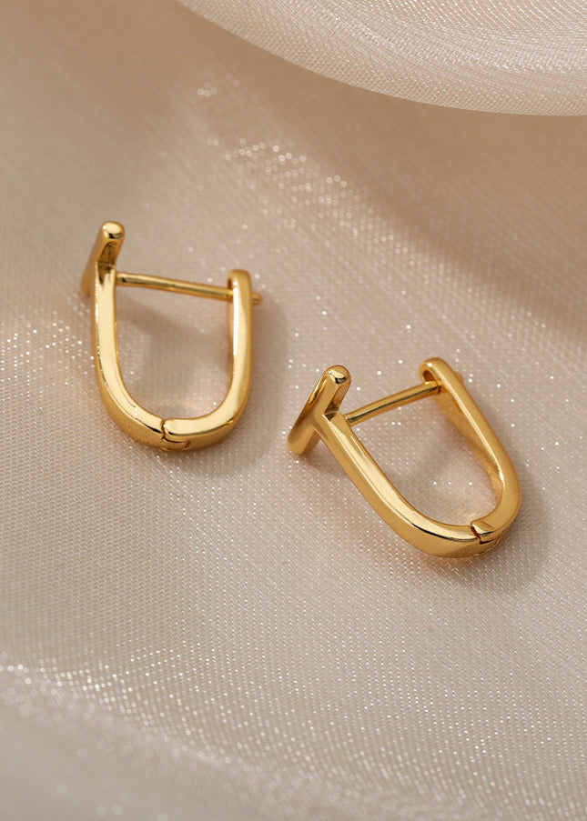 House of Shakespeare 14K Gold Plated Earrings Arch Earrings | Gold Silver Simple Cute Hoop Earrings