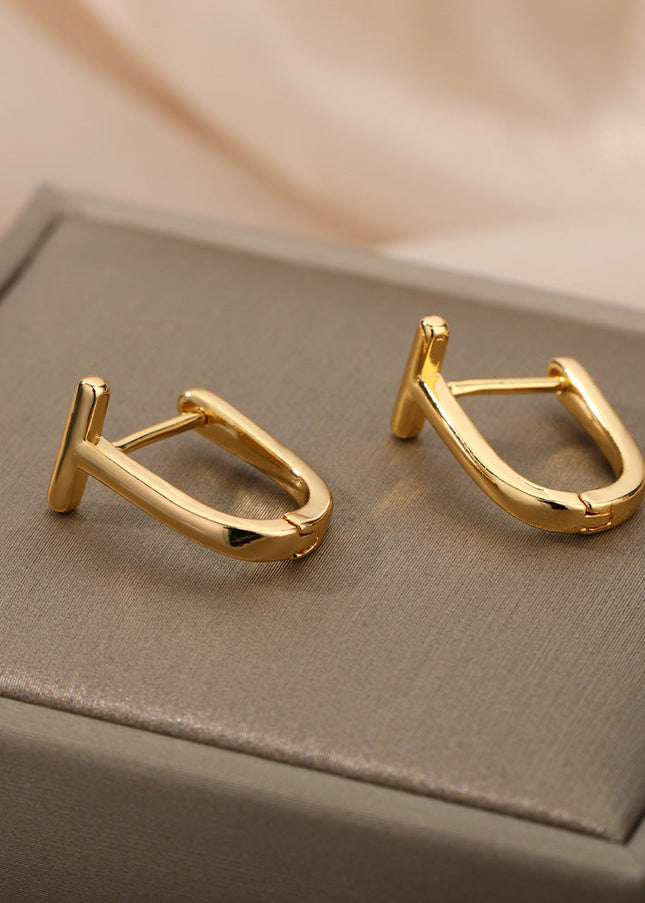 House of Shakespeare 14K Gold Plated Earrings Arch Earrings | Gold Silver Simple Cute Hoop Earrings