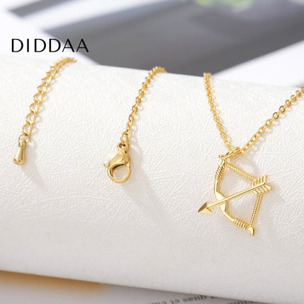 Archer Pendant Necklace | Gold Silver Cross Bow Archer - Necklaces