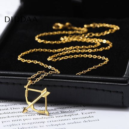 Archer Pendant Necklace | Gold Silver Cross Bow Archer - Necklaces