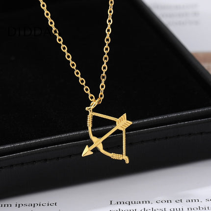 Archer Pendant Necklace | Gold Silver Cross Bow Archer - Necklaces