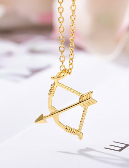 Archer Pendant Necklace | Gold Silver Cross Bow Archer - Gold - Necklaces