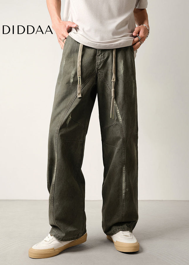 Army Green Loose Fit Retro Workwear Jeans - Men’s Jeans