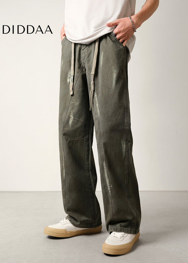 Army Green Loose Fit Retro Workwear Jeans - Men’s Jeans