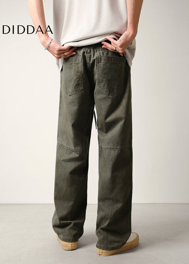 Army Green Loose Fit Retro Workwear Jeans - Men’s Jeans