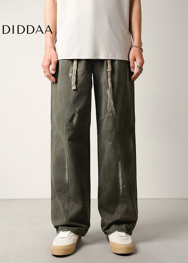 Army Green Loose Fit Retro Workwear Jeans - Men’s Jeans