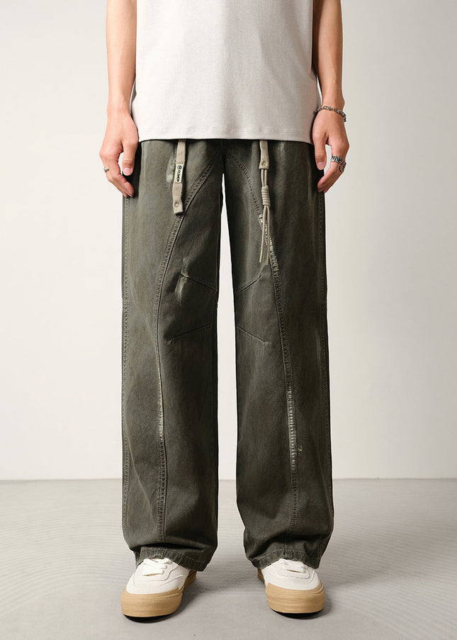 Army Green Loose Fit Retro Workwear Jeans - S / Green - Men’s Jeans