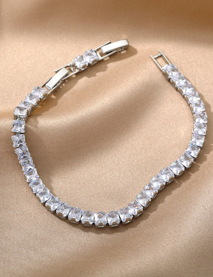 Assure Bracelet | Gold Zirconia Tennis Bracelet - Silver - Bracelets