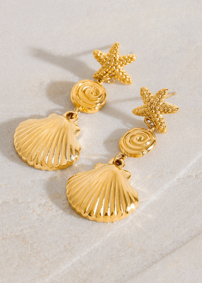 Jieding European and American titanium steel earrings, light luxury, high-end sense of resort earrings, niche design, studs, stainless steel jewelry, cross-border