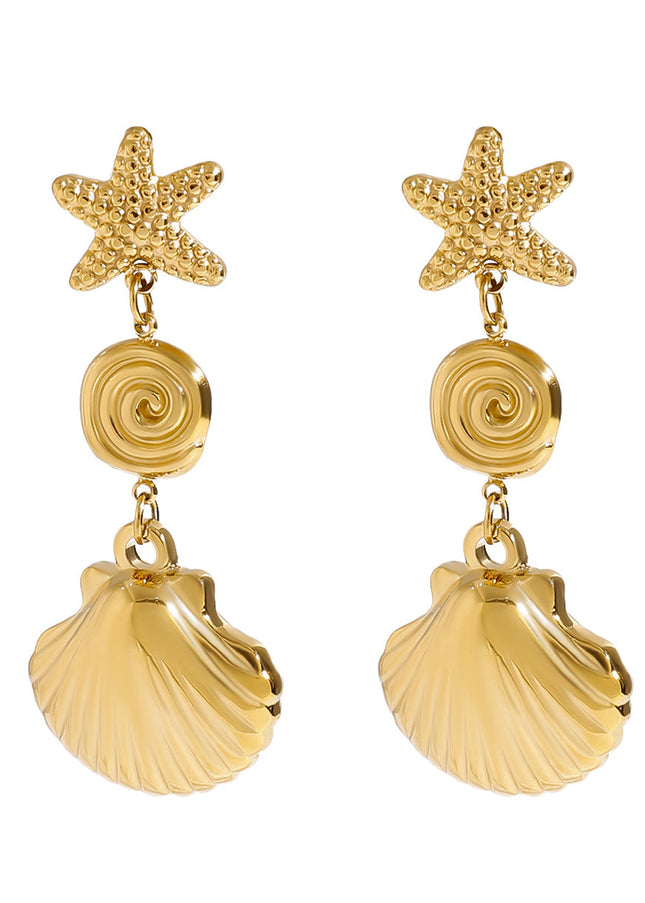 Jieding European and American titanium steel earrings, light luxury, high-end sense of resort earrings, niche design, studs, stainless steel jewelry, cross-border