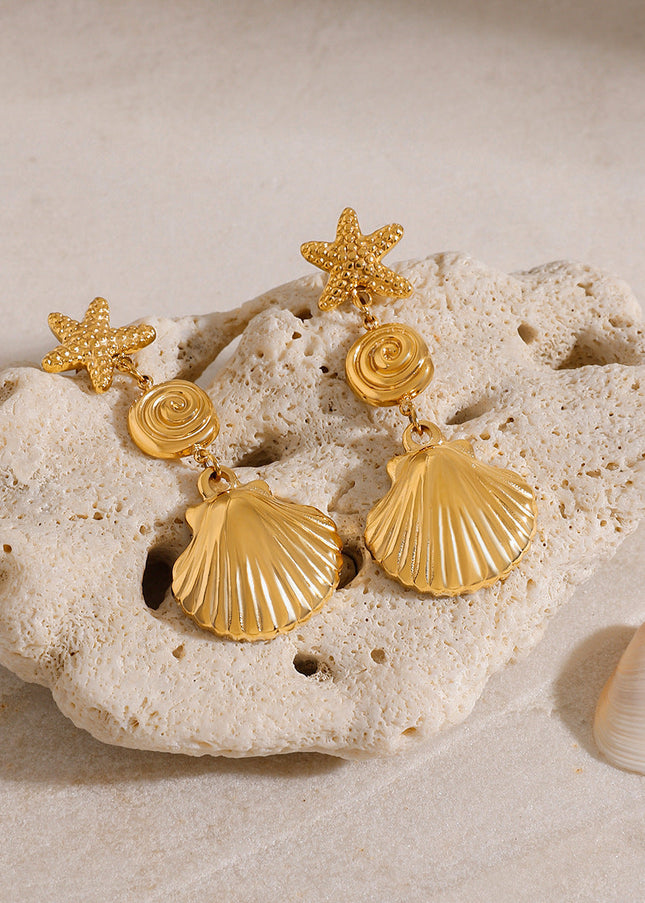 Jieding European and American titanium steel earrings, light luxury, high-end sense of resort earrings, niche design, studs, stainless steel jewelry, cross-border