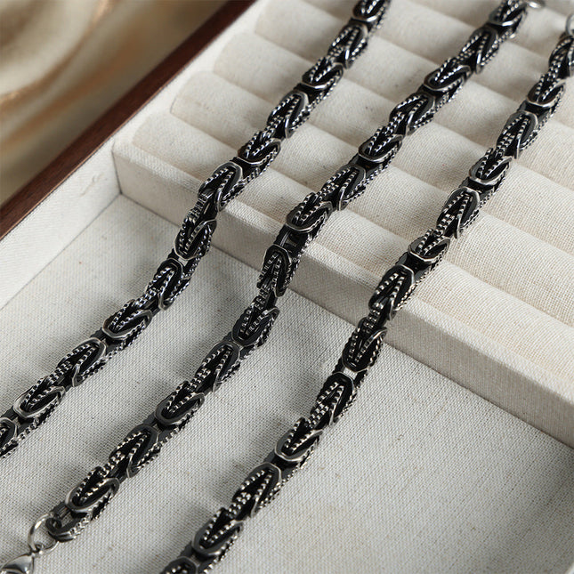 European and American cross-border new high-end personality temperament niche design titanium steel distressed retro heavy metal bracelet jewelry