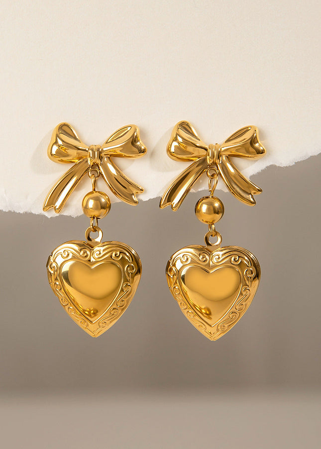 Jieding Europe and America 18k love titanium steel earrings light luxury high-end earrings do not fade ear jewelry stainless steel cross-border