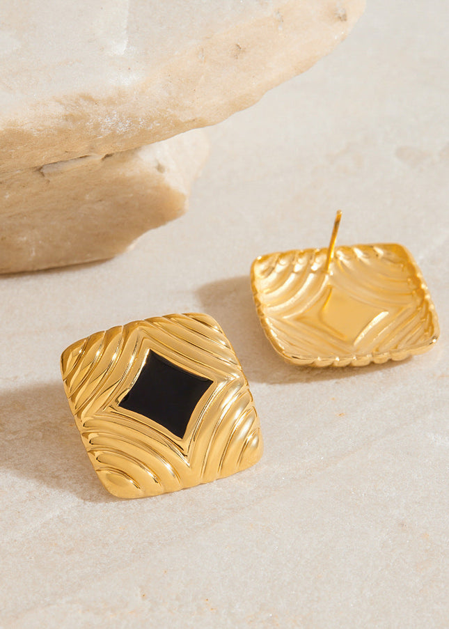 Jieding European and American stainless steel dripping oil earrings, women's light luxury, high-end earrings, titanium steel earrings, non-fading jewelry, cross-border