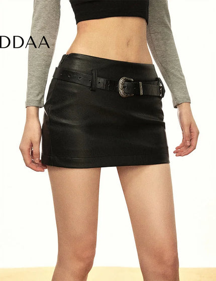 Beige A-Line Anti-Walk Skirt with Belt for Women - XS / Black - Skirts