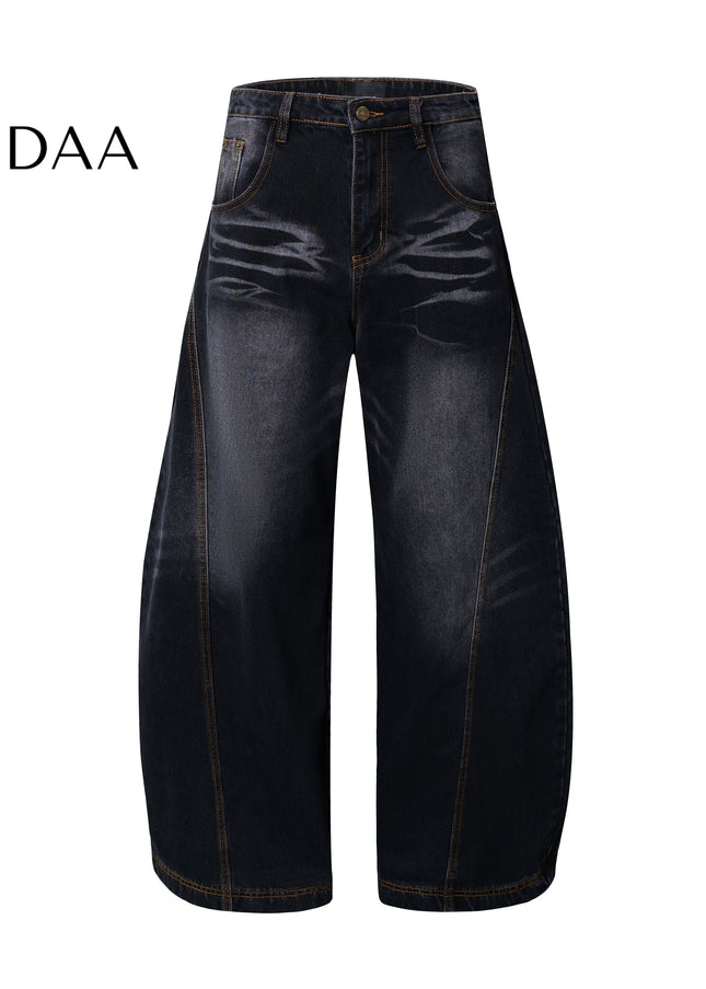 Beige Baggy Relaxation Pants MASENSOUL High End Jeans - Black / S - Men’s Jeans
