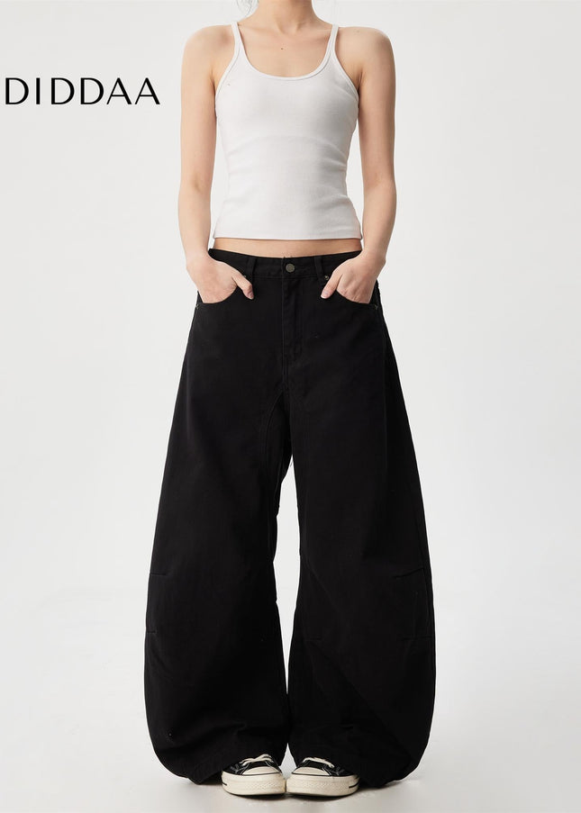 Beige Deconstructed Wide Leg Jeans with Trendy Design - Men’s Jeans