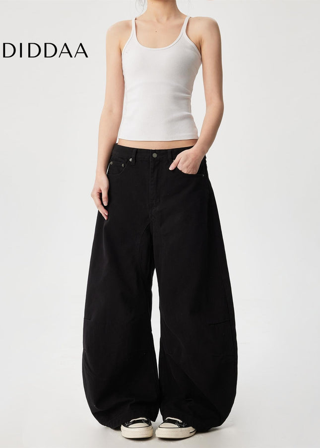 Beige Deconstructed Wide Leg Jeans with Trendy Design - Men’s Jeans