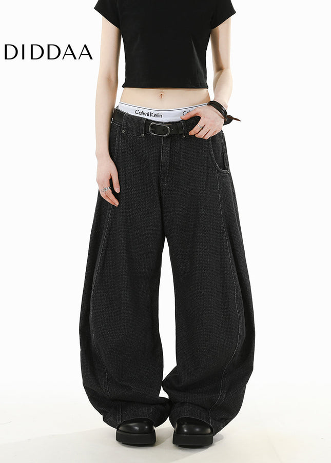 Beige Deconstructed Wide-Leg Scimitar Jeans - Men’s Jeans