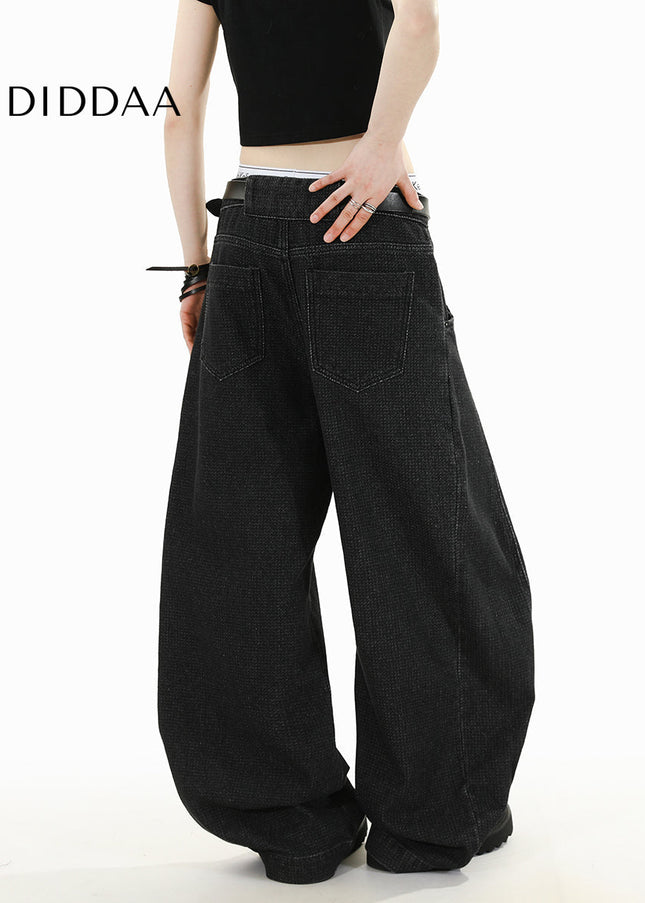 Beige Deconstructed Wide-Leg Scimitar Jeans - Men’s Jeans